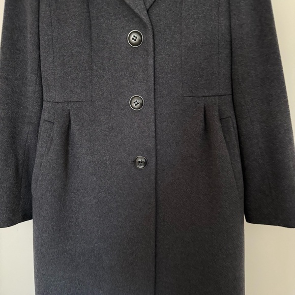 Elegant Cinzia Rocca Charcoal Grey Long Dress Coat, Overcoat Size 4 - Picture 3 of 15